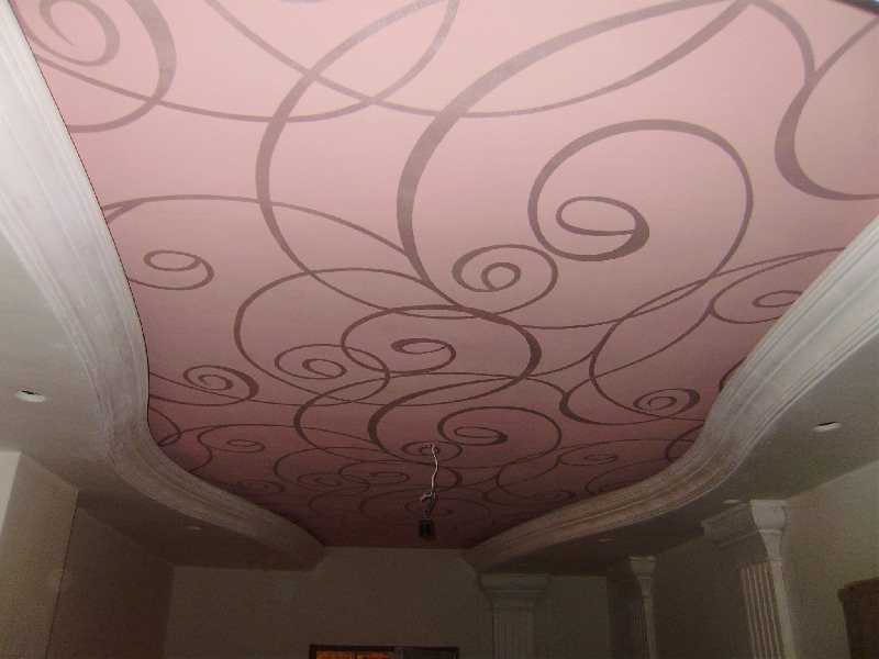 Натяжной потолок тканевого типа для спальни